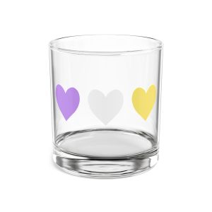 Suffragist Hearts Rocks Glass, 10oz